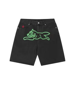 RUNNING DOG DENIM SHORTS - BLACK