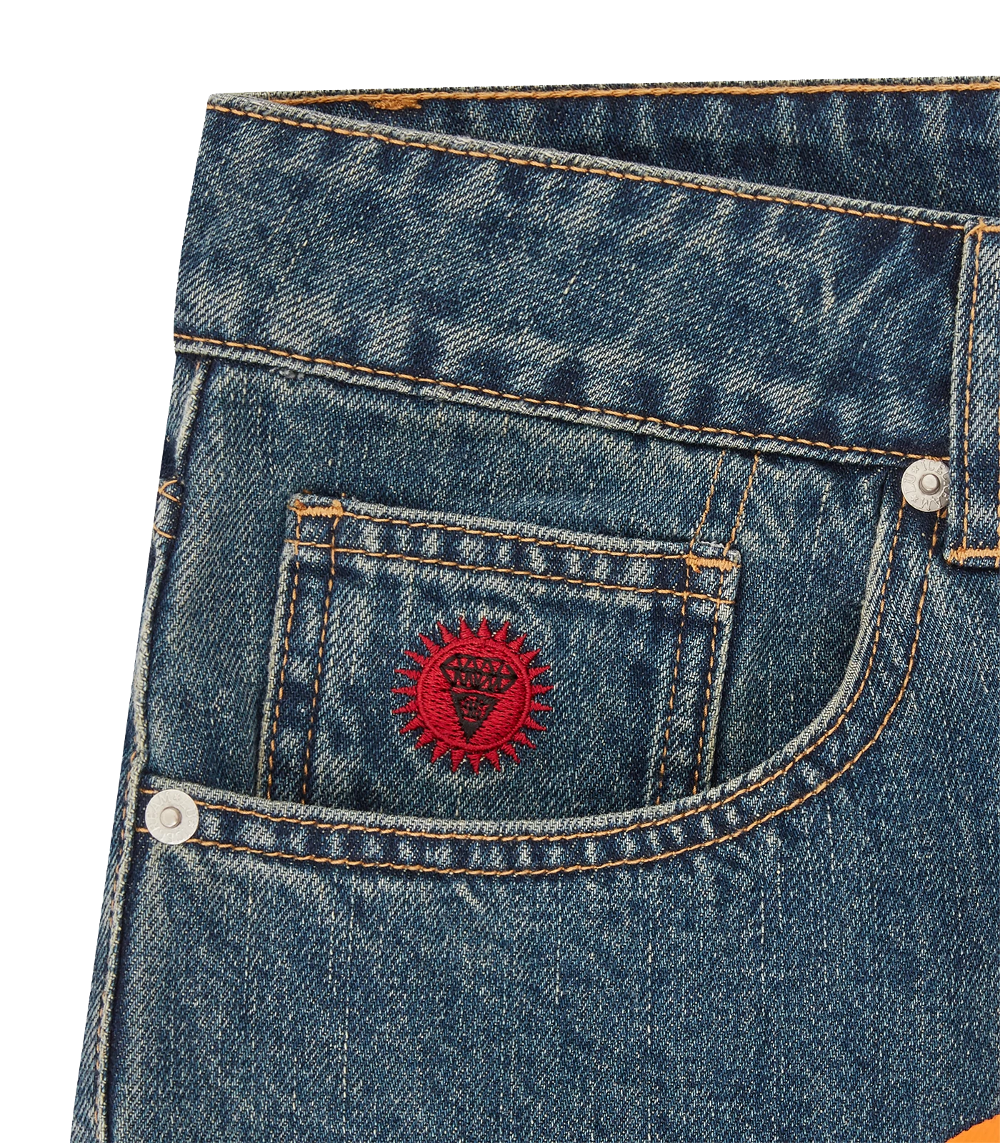 RUNNING DOG DENIM SHORTS - MID WASH BLUE 6 RUNNING DOG DENIM SHORTS - MID WASH BLUE - Image 6