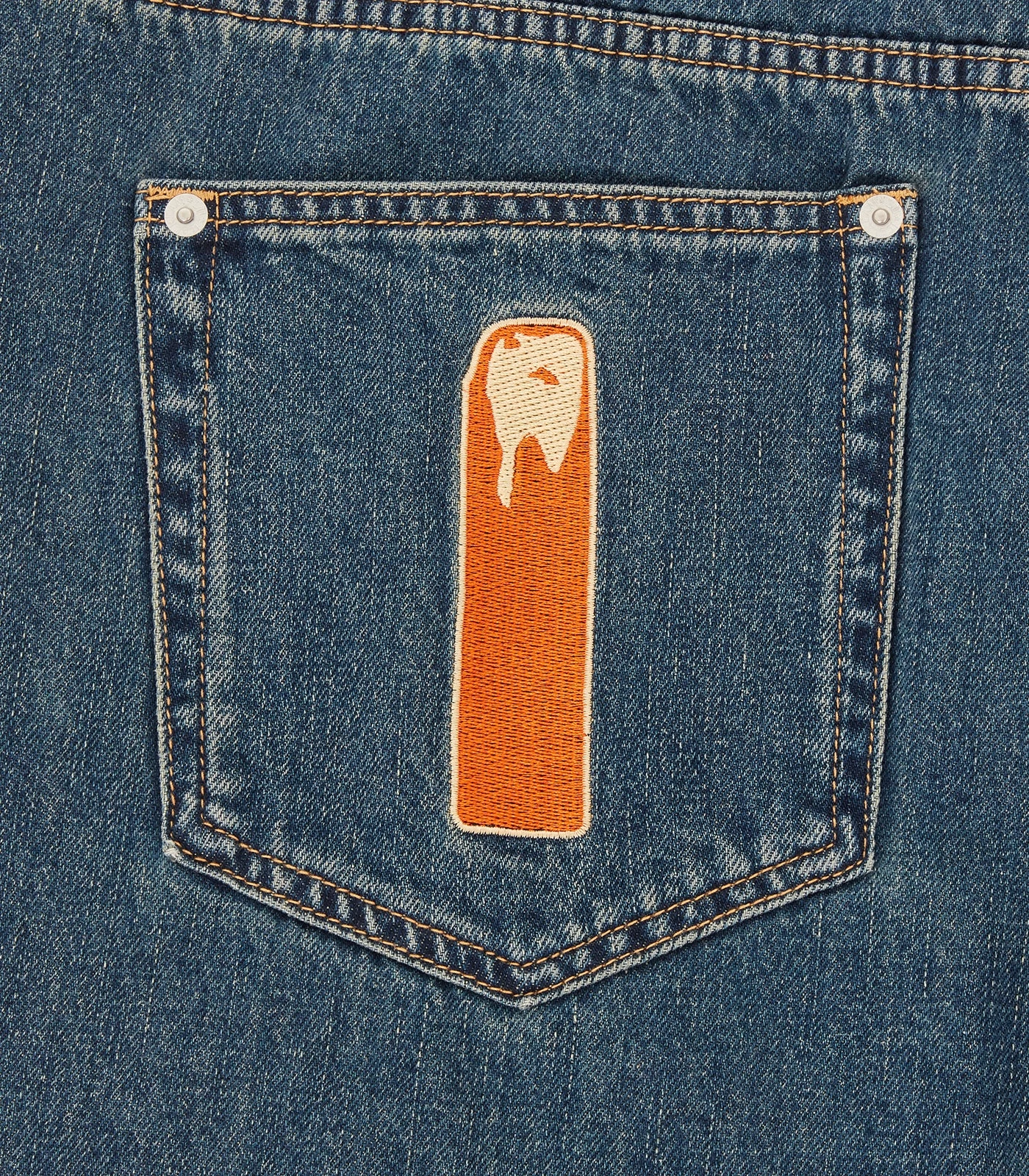 RUNNING DOG DENIM SHORTS - MID WASH BLUE 4 RUNNING DOG DENIM SHORTS - MID WASH BLUE - Image 4