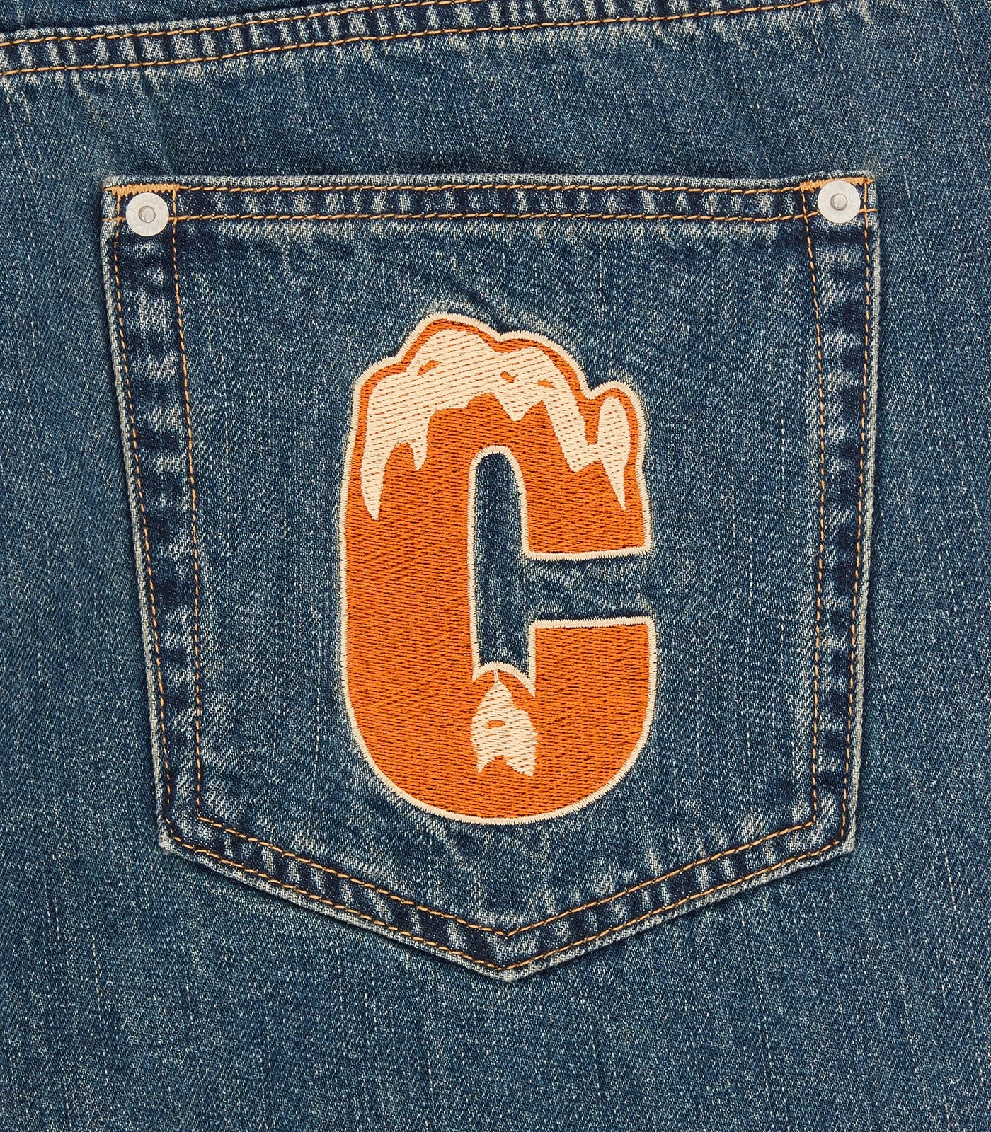 RUNNING DOG DENIM SHORTS - MID WASH BLUE 5 RUNNING DOG DENIM SHORTS - MID WASH BLUE - Image 5