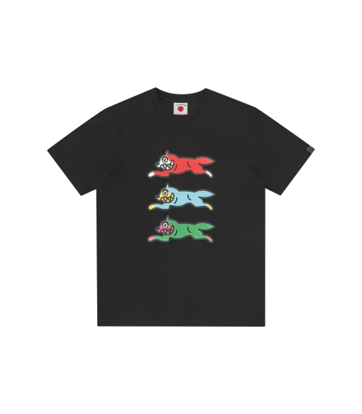 TRIPLE RUNNING DOG TEE - BLACK -Fashion Style Shop IC23S20 BLACK 01