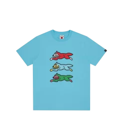 TRIPLE RUNNING DOG TEE - BLUE
