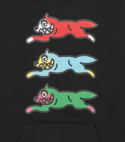 TRIPLE RUNNING DOG POPOVER HOOD - BLACK -Fashion Style Shop IC23S21 BLACK 03