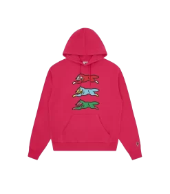 TRIPLE RUNNING DOG POPOVER HOOD - PINK