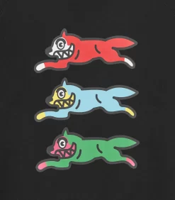 TRIPLE RUNNING DOG CREWNECK - BLACK -Fashion Style Shop IC23S22 BLACK 03