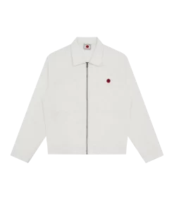ZIP DENIM OVERSHIRT - WHITE