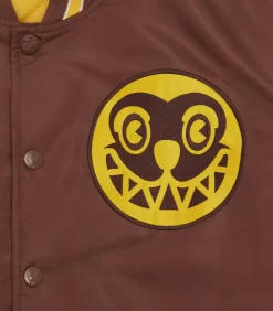 SATIN BOMBER JACKET - BROWN -Fashion Style Shop IC24107 BROWN 04