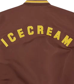 SATIN BOMBER JACKET - BROWN -Fashion Style Shop IC24107 BROWN 06