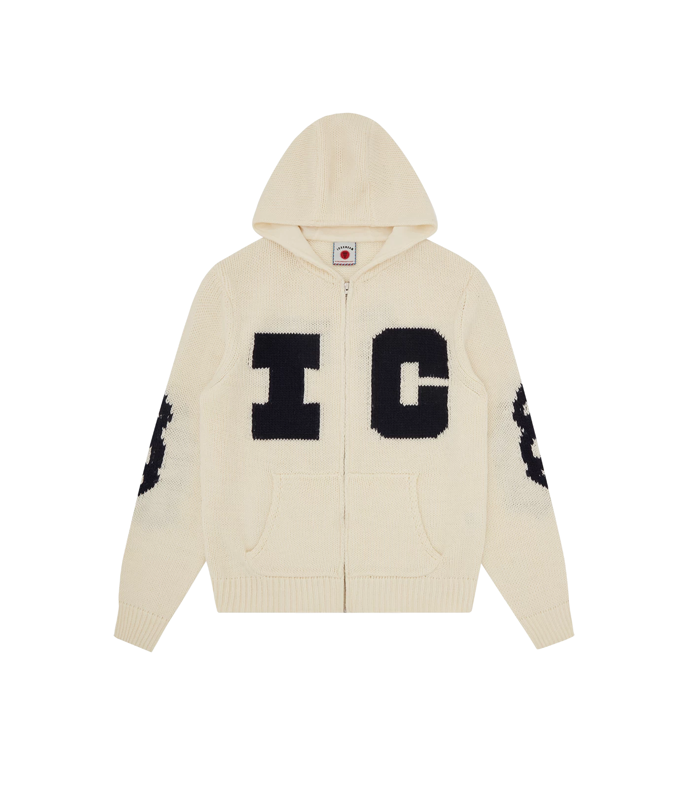 RUNNING DOG KNITTED ZIP THROUGH - CREAM 1 RUNNING DOG KNITTED ZIP THROUGH - CREAM