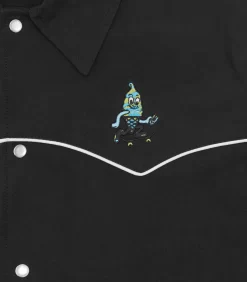 WESTERN EMBROIDERED OVERSHIRT - BLACK -Fashion Style Shop IC24118 BLACK 03