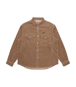 CORDUROY CHECK SHIRT - BROWN CHECK
