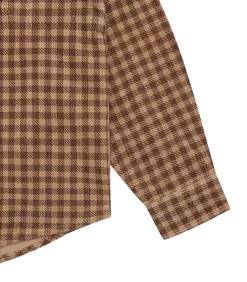CORDUROY CHECK SHIRT - BROWN CHECK -Fashion Style Shop IC24119 BROWNCHECK 04