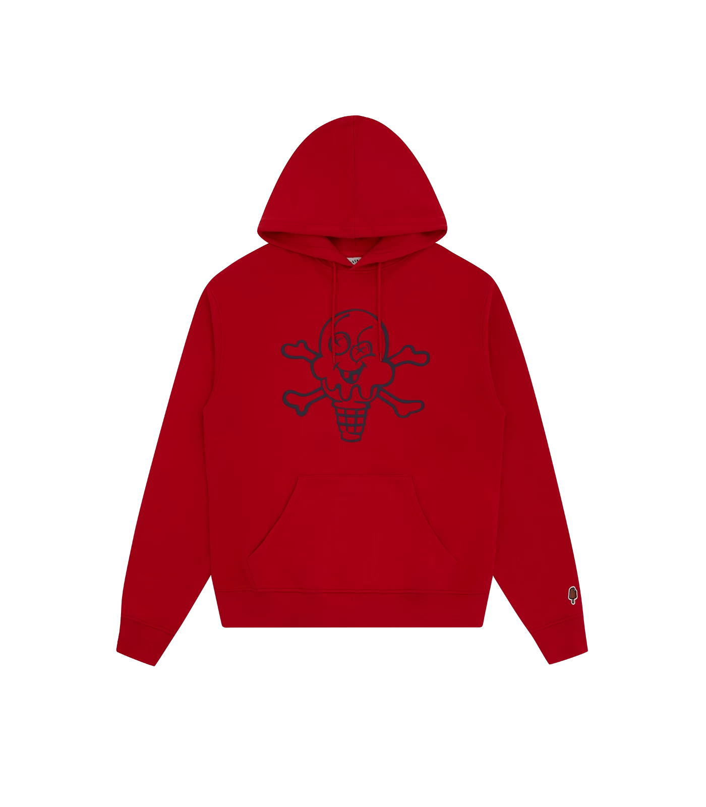 CONES AND BONES POPOVER HOOD - RED 1 CONES AND BONES POPOVER HOOD - RED