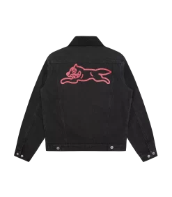 RUNNING DOG SHERPA TRUCKER JACKET - BLACK -Fashion Style Shop IC24147 BLACK 02