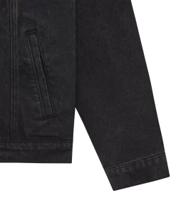 RUNNING DOG SHERPA TRUCKER JACKET - BLACK -Fashion Style Shop IC24147 BLACK 03