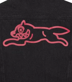 RUNNING DOG SHERPA TRUCKER JACKET - BLACK -Fashion Style Shop IC24147 BLACK 04