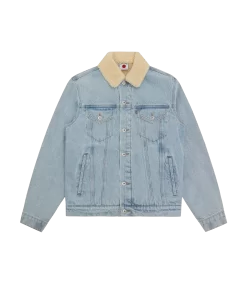 RUNNING DOG SHERPA TRUCKER JACKET - HEAVY WASH BLUE