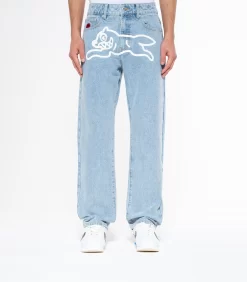 RUNNING DOG DENIM PANT - HEAVY WASH BLUE -Fashion Style Shop IC24148 1 WASHED BLUE