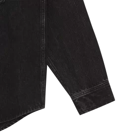RUNNING DOG DENIM SHIRT - BLACK -Fashion Style Shop IC24149 BLACK 03