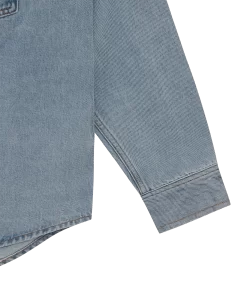 RUNNING DOG DENIM SHIRT - HEAVY WASH BLUE -Fashion Style Shop IC24149 HEAVYWASHBLUE 03