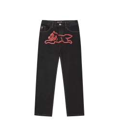RUNNING DOG DOUBLE SCOOP DENIM PANT - BLACK
