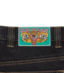 RUNNING DOG DOUBLE SCOOP DENIM PANT - BLACK -Fashion Style Shop IC24150 BLACK 01DOUBLESCOOP 5