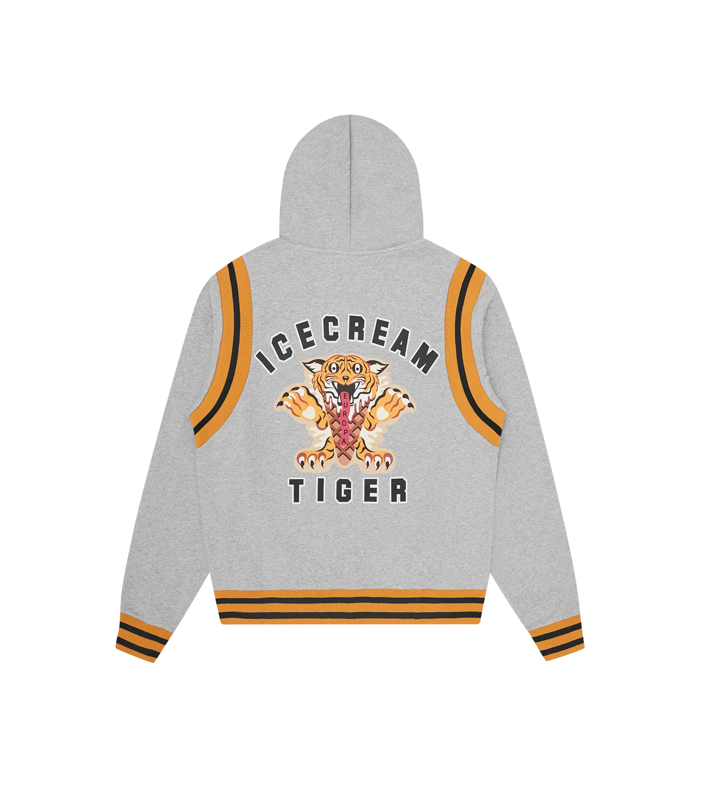 TIGER ZIP-THROUGH HOOD - HEATHER GREY 2 TIGER ZIP-THROUGH HOOD - HEATHER GREY - Image 2