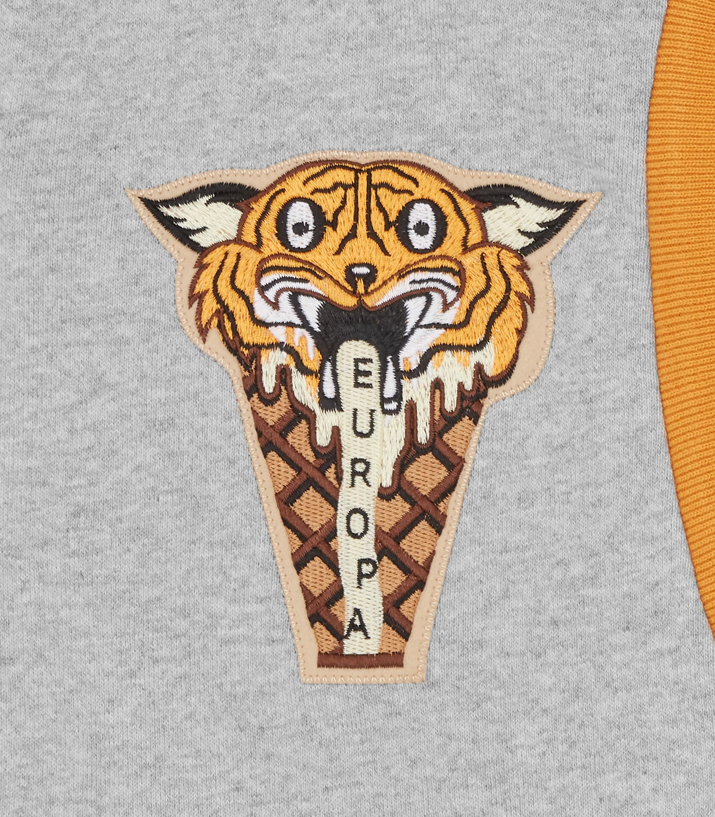 TIGER ZIP-THROUGH HOOD - HEATHER GREY 3 TIGER ZIP-THROUGH HOOD - HEATHER GREY - Image 3