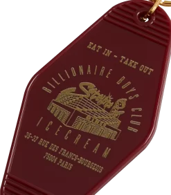 DINER KEYRING - BURGUNDY -Fashion Style Shop KEYRING RED 03