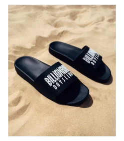 STRAIGHT LOGO SLIDES - BLACK -Fashion Style Shop SLIDES PDP 1